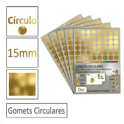 [825973] GOMETS CIRCULO MEDIANO Ø 15 MM METAL ORO