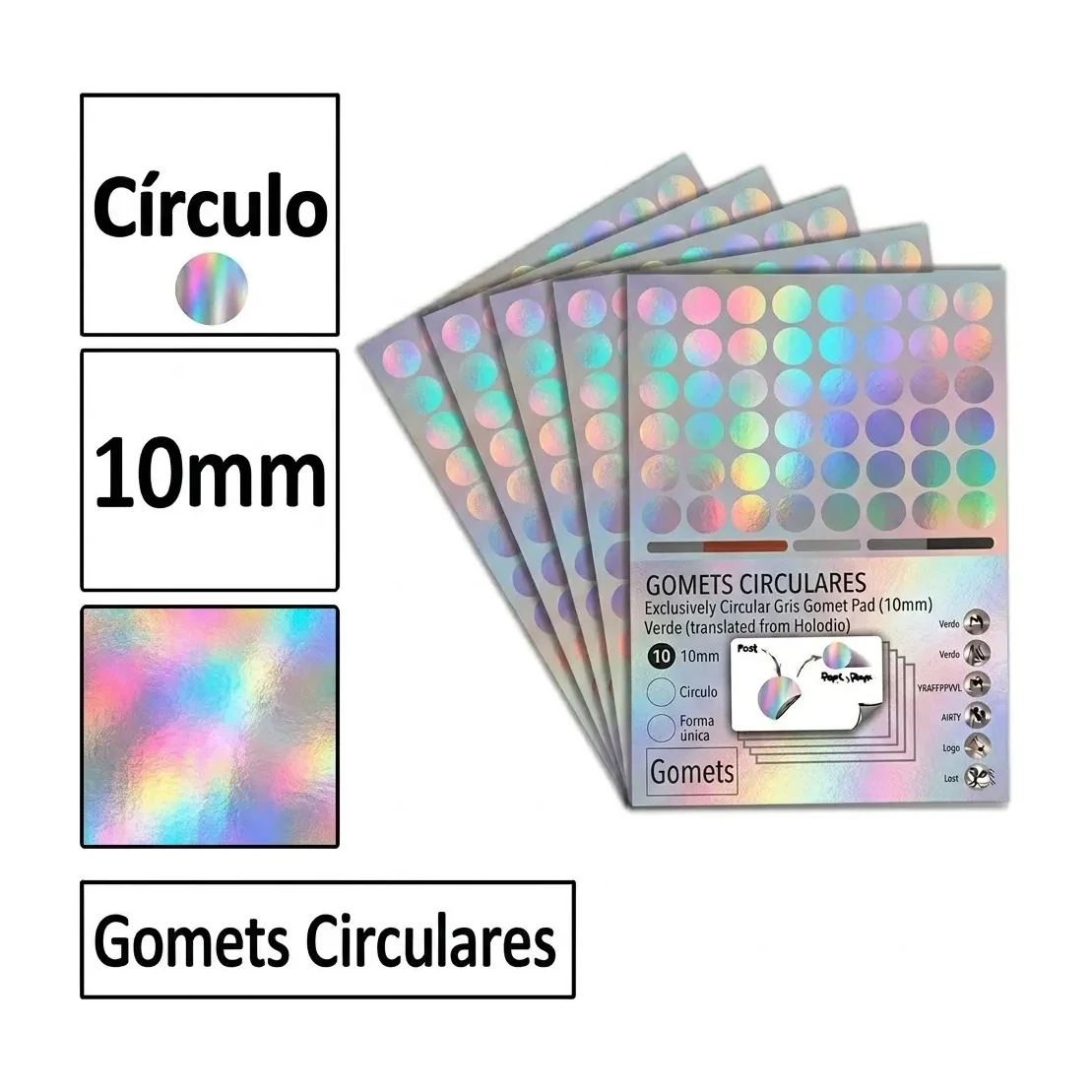 [825981] GOMETS CIRCULO PEQUEÑO Ø 10 MM HOLOGRAFICO