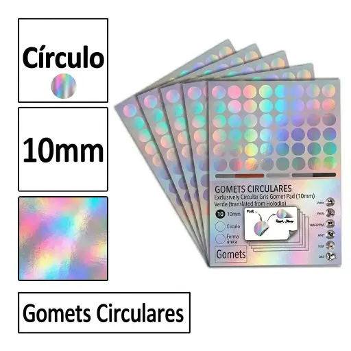 [825981] GOMETS CIRCULO PEQUEÑO Ø 10 MM HOLOGRAFICO