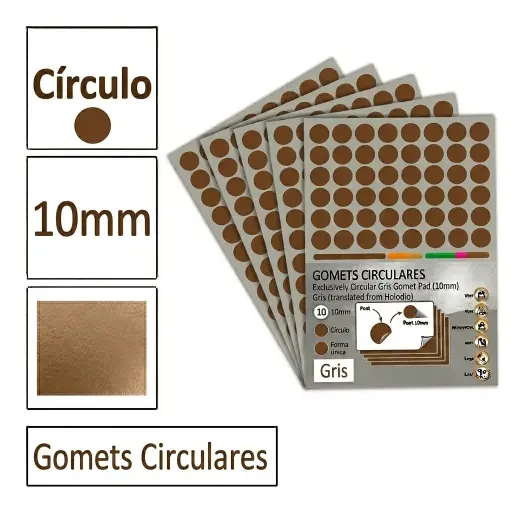 [825982] GOMETS CIRCULO PEQUEÑO Ø 10 MM MARRON