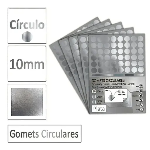 [825984] GOMETS CIRCULO PEQUEÑO Ø 10 MM METAL PLATA