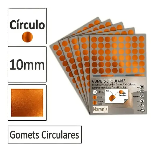 [825985] GOMETS CIRCULO PEQUEÑO Ø 10 MM NARANJA