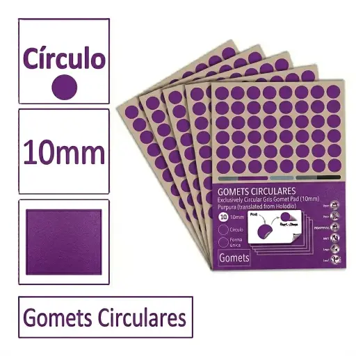 [825987] GOMETS CIRCULO PEQUEÑO Ø 10 MM PURPURA