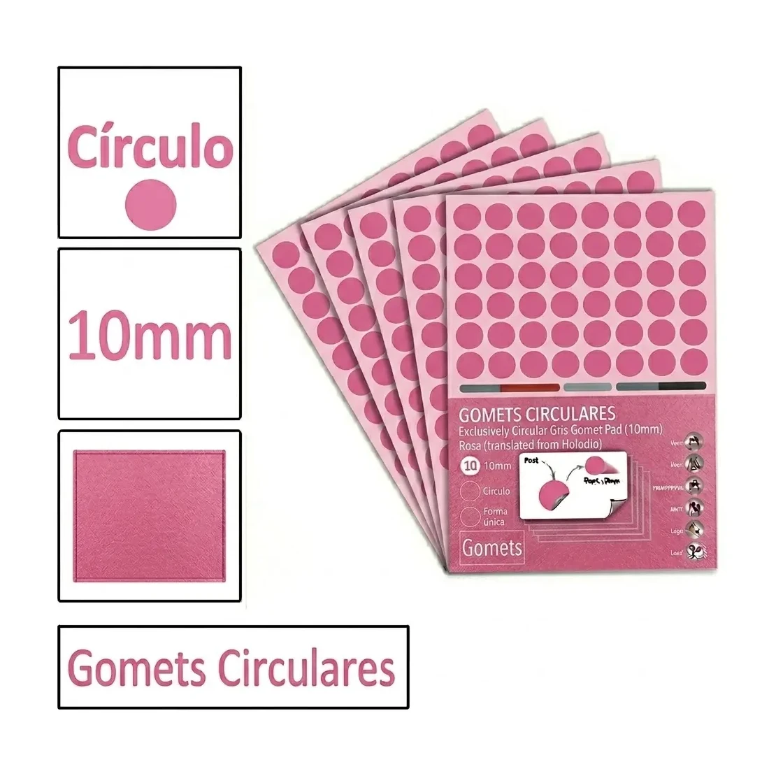 [825989] GOMETS CIRCULO PEQUEÑO Ø 10 MM ROSA