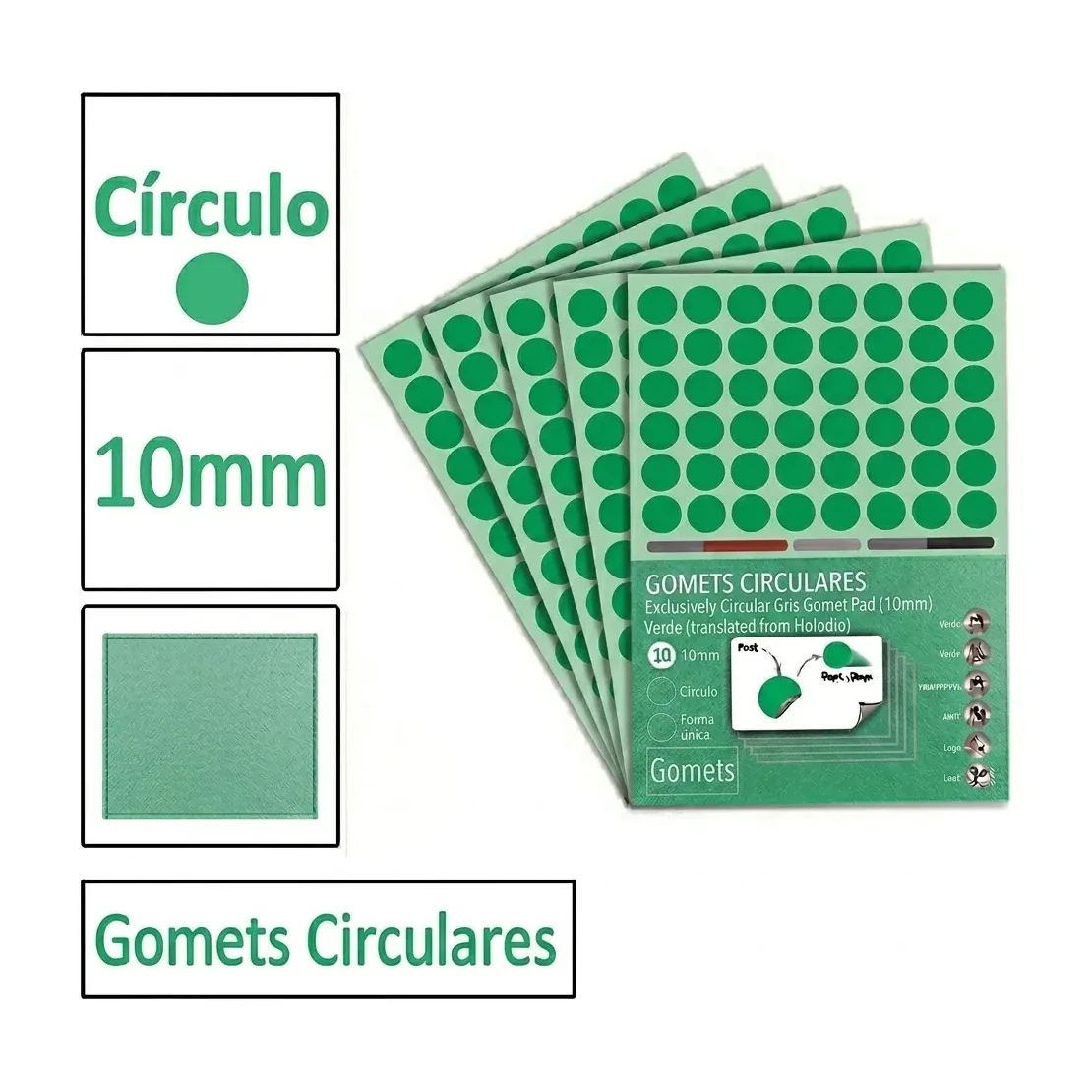 [825990] GOMETS CIRCULO PEQUEÑO Ø 10 MM VERDE