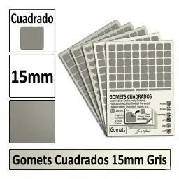 GOMETS CUADRADO MEDIANO Ø 15 MM GRIS