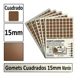 GOMETS CUADRADO MEDIANO Ø 15 MM MARRON