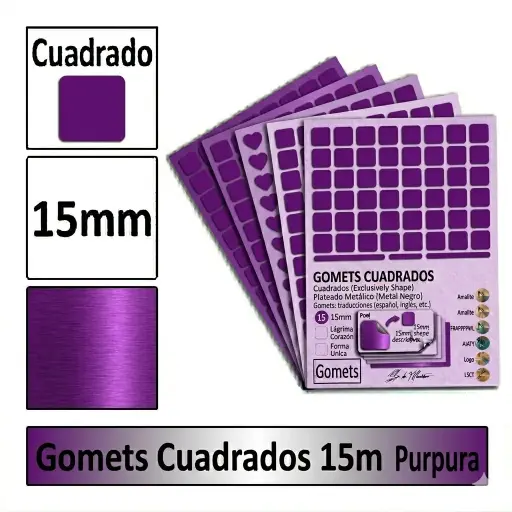 [826017] GOMETS CUADRADO MEDIANO Ø 15 MM PURPURA