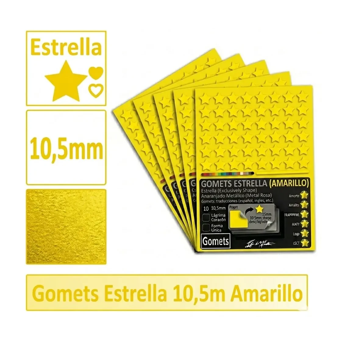 [826030] GOMETS ESTRELLA Ø 10,5 MM AMARILLO