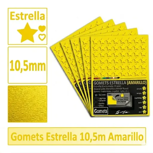 [826030] GOMETS ESTRELLA Ø 10,5 MM AMARILLO
