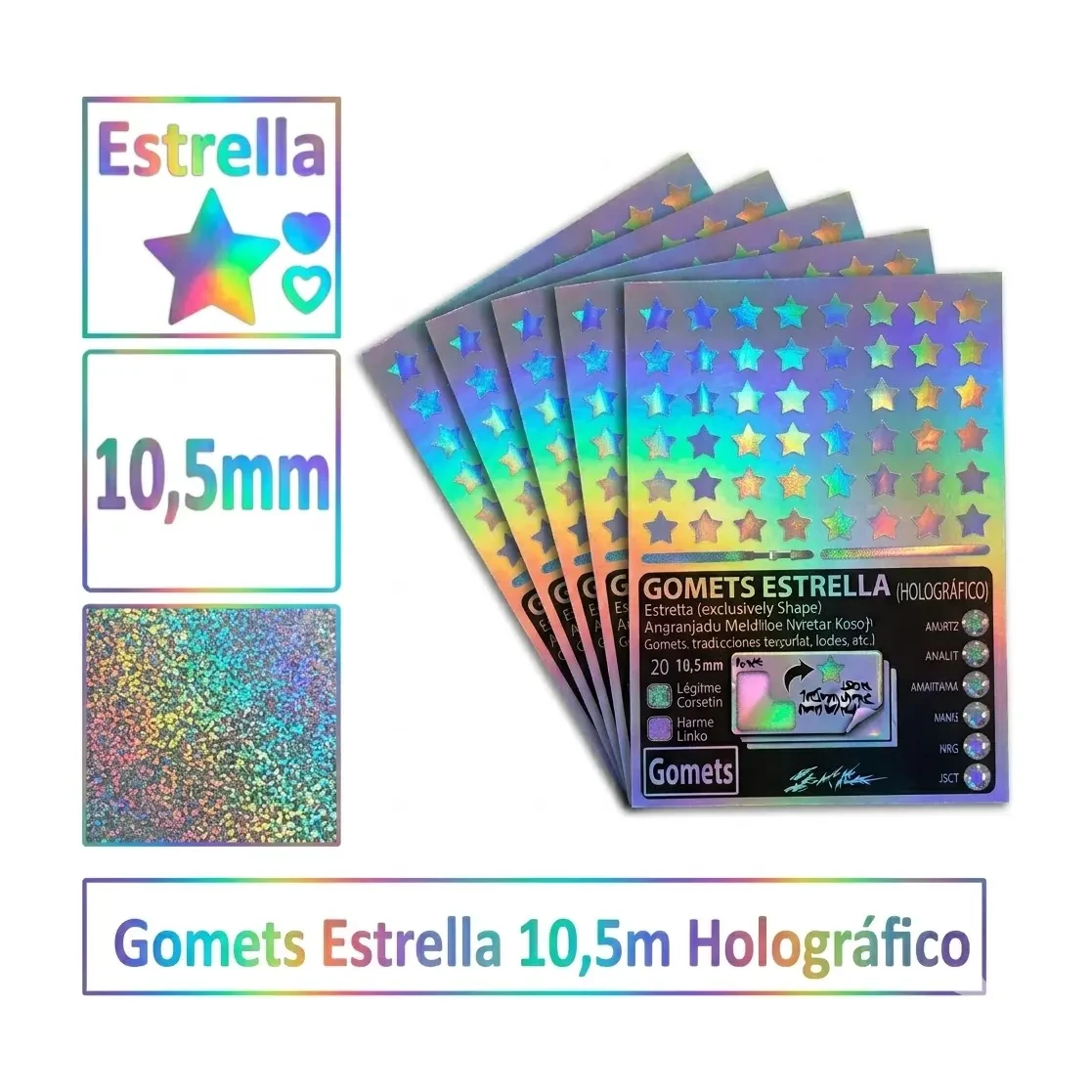 [826032] GOMETS ESTRELLA Ø 10,5 MM HOLOGRAFICO