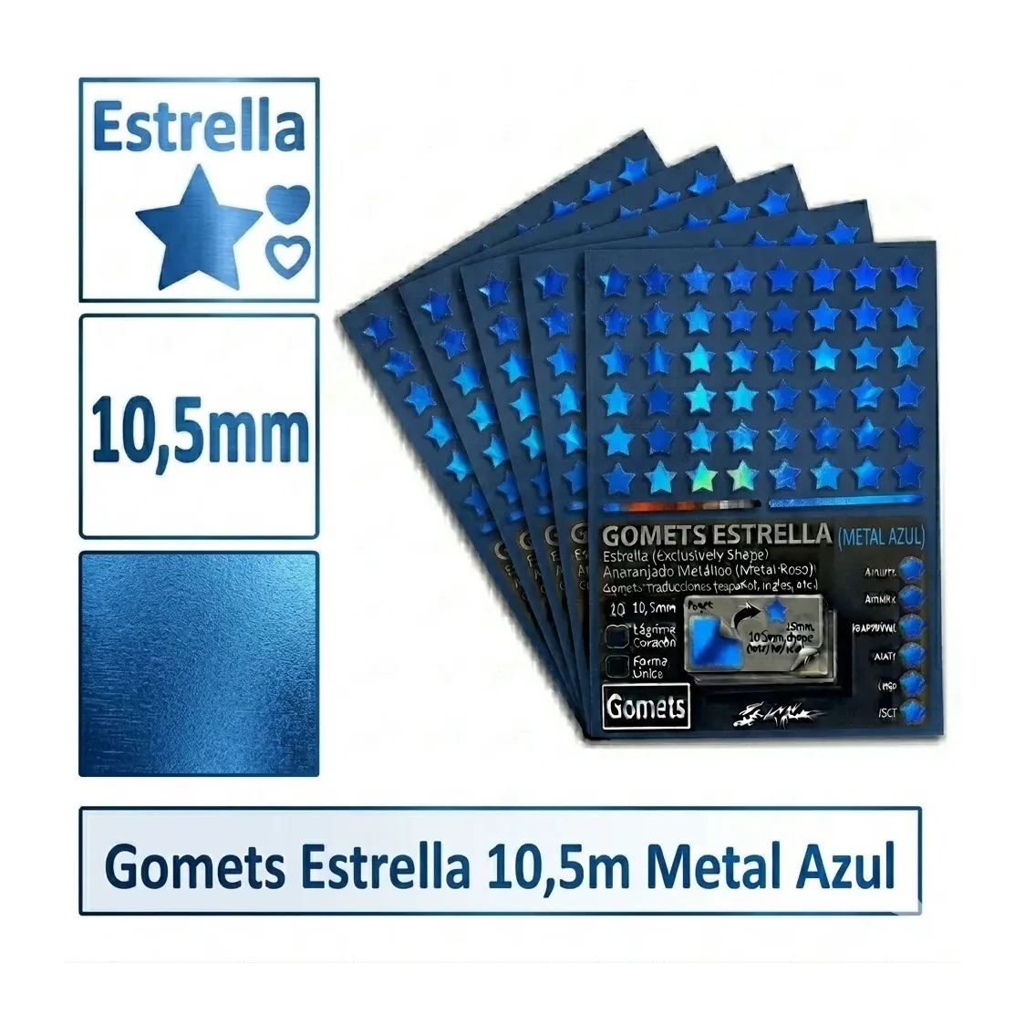 [826037] GOMETS ESTRELLA Ø 10,5 MM METAL AZUL