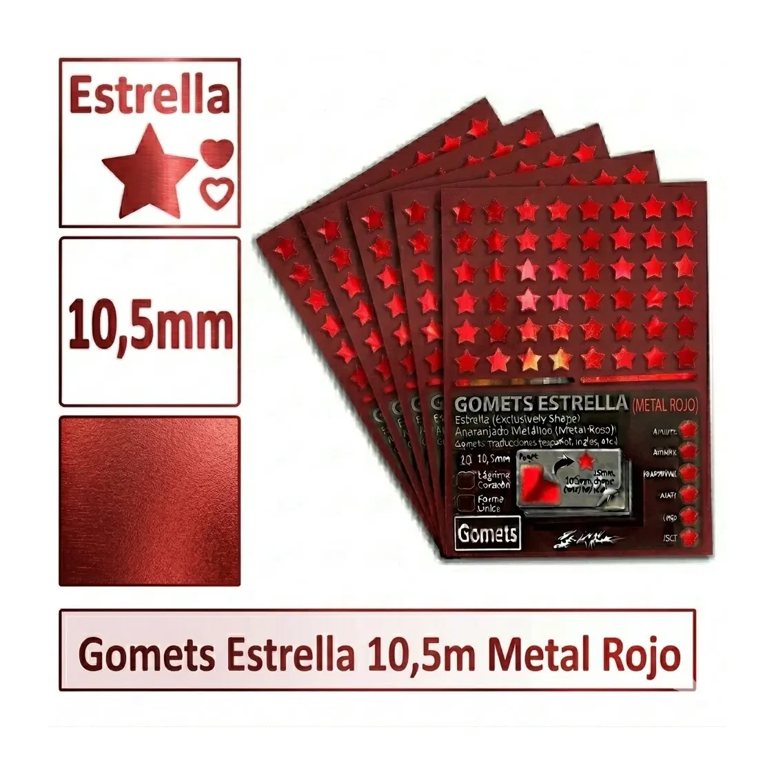 [826038] GOMETS ESTRELLA Ø 10,5 MM METAL ROJO