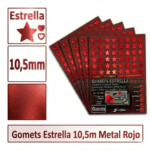 [826038] GOMETS ESTRELLA Ø 10,5 MM METAL ROJO