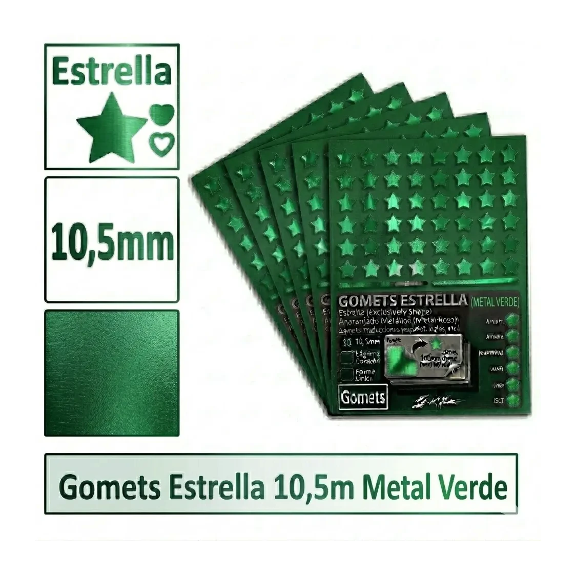 [826039] GOMETS ESTRELLA Ø 10,5 MM METAL VERDE