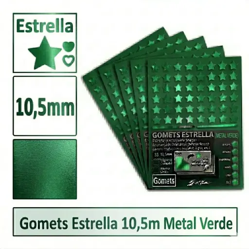 [826039] GOMETS ESTRELLA Ø 10,5 MM METAL VERDE