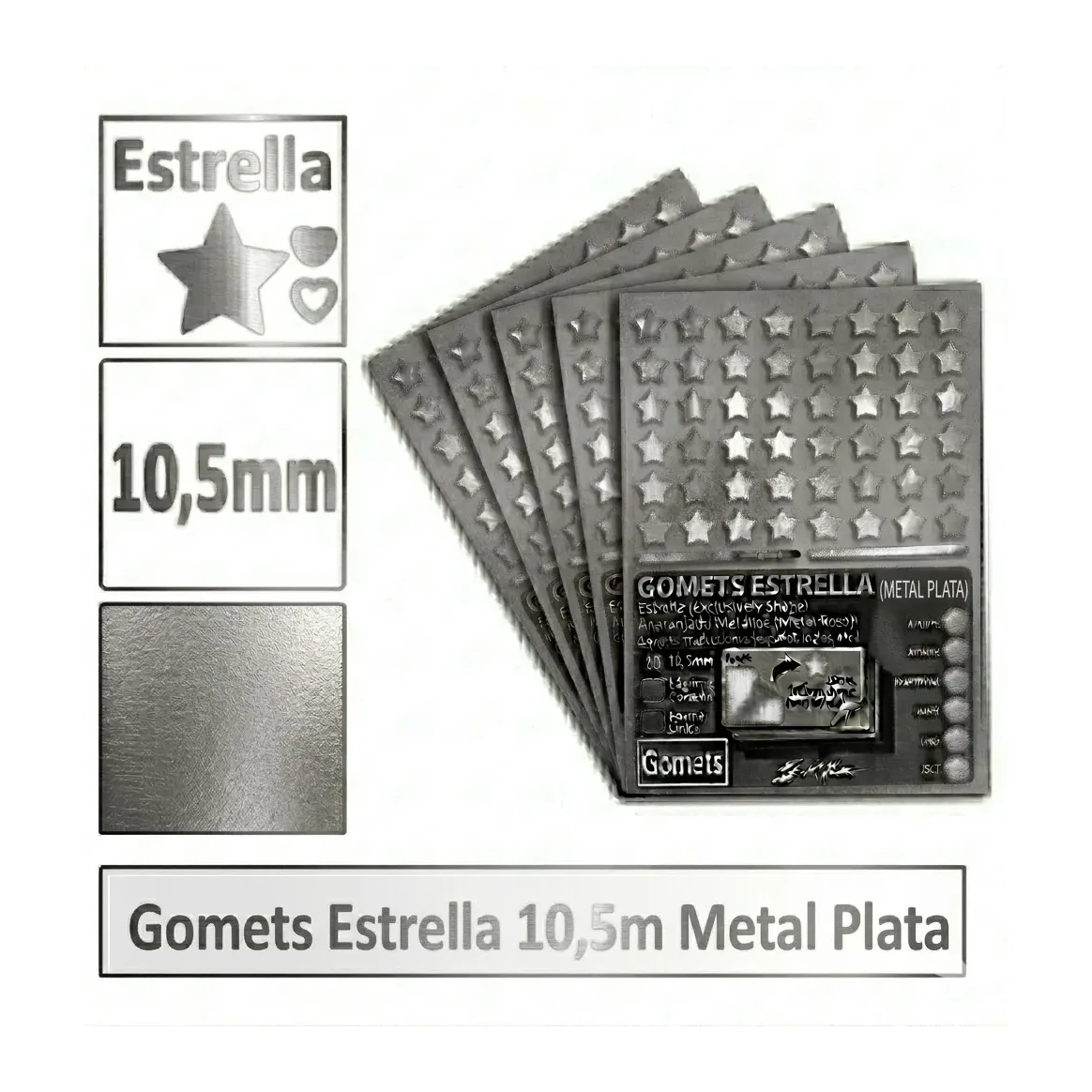 [826041] GOMETS ESTRELLA METAL XL PLATA