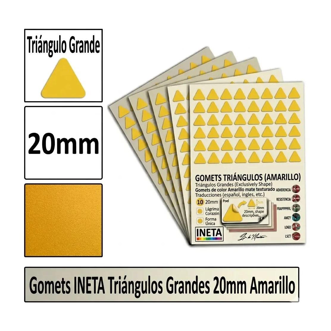 [826044] GOMETS TRIANGULO GRANDE Ø 20 MM AMARILLO