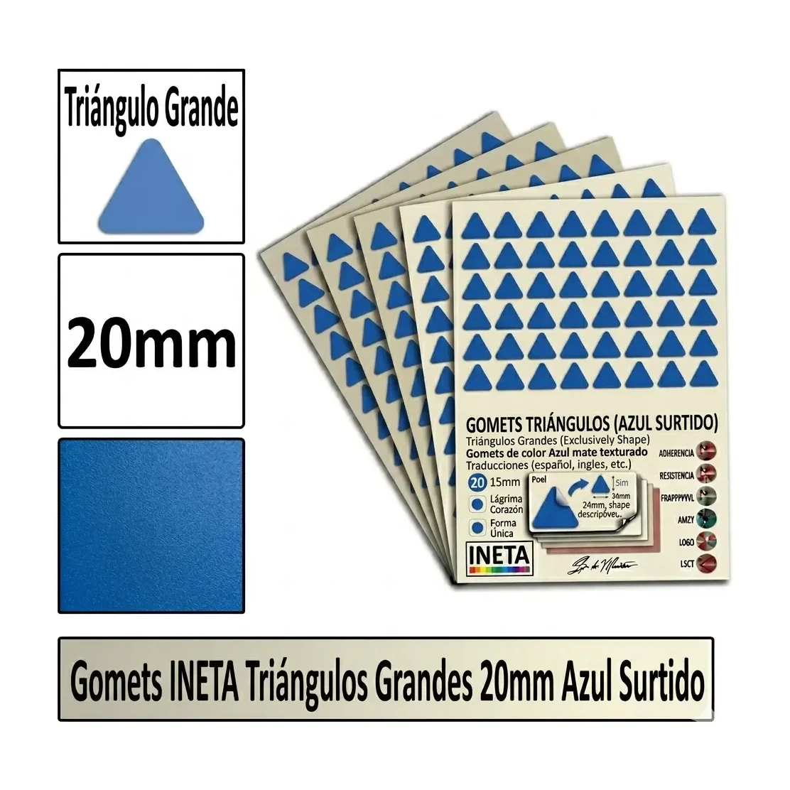 [826045] GOMETS TRIANGULO GRANDE Ø 20 MM AZUL