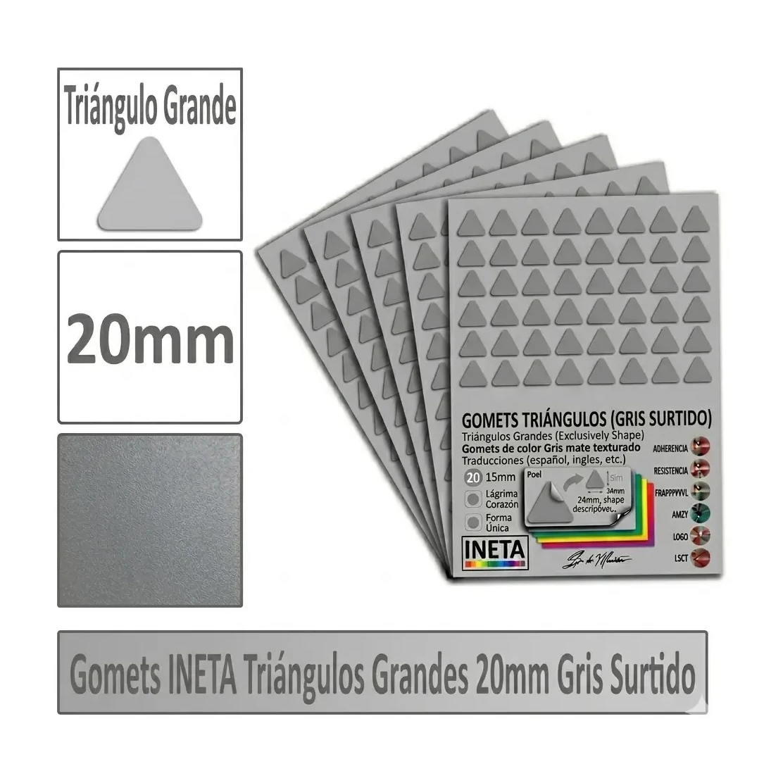 [826046] GOMETS TRIANGULO GRANDE Ø 20 MM GRIS