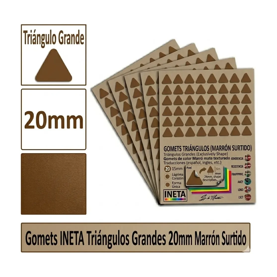 [826047] GOMETS TRIANGULO GRANDE Ø 20 MM MARRON