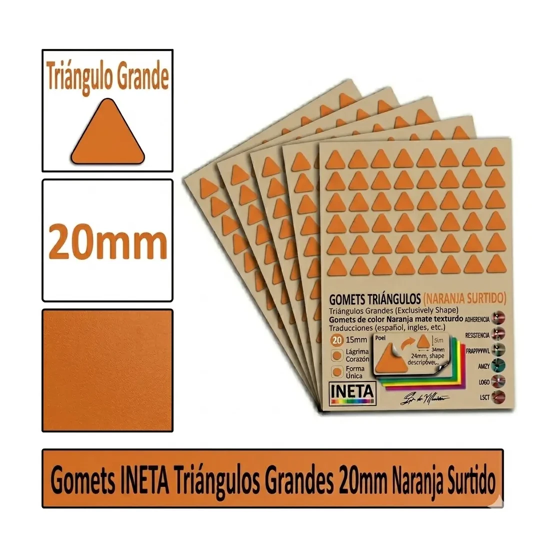 [826048] GOMETS TRIANGULO GRANDE Ø 20 MM NARANJA