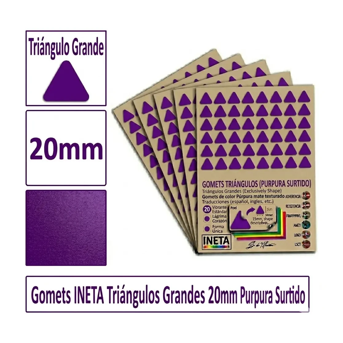 [826050] GOMETS TRIANGULO GRANDE Ø 20 MM PURPURA