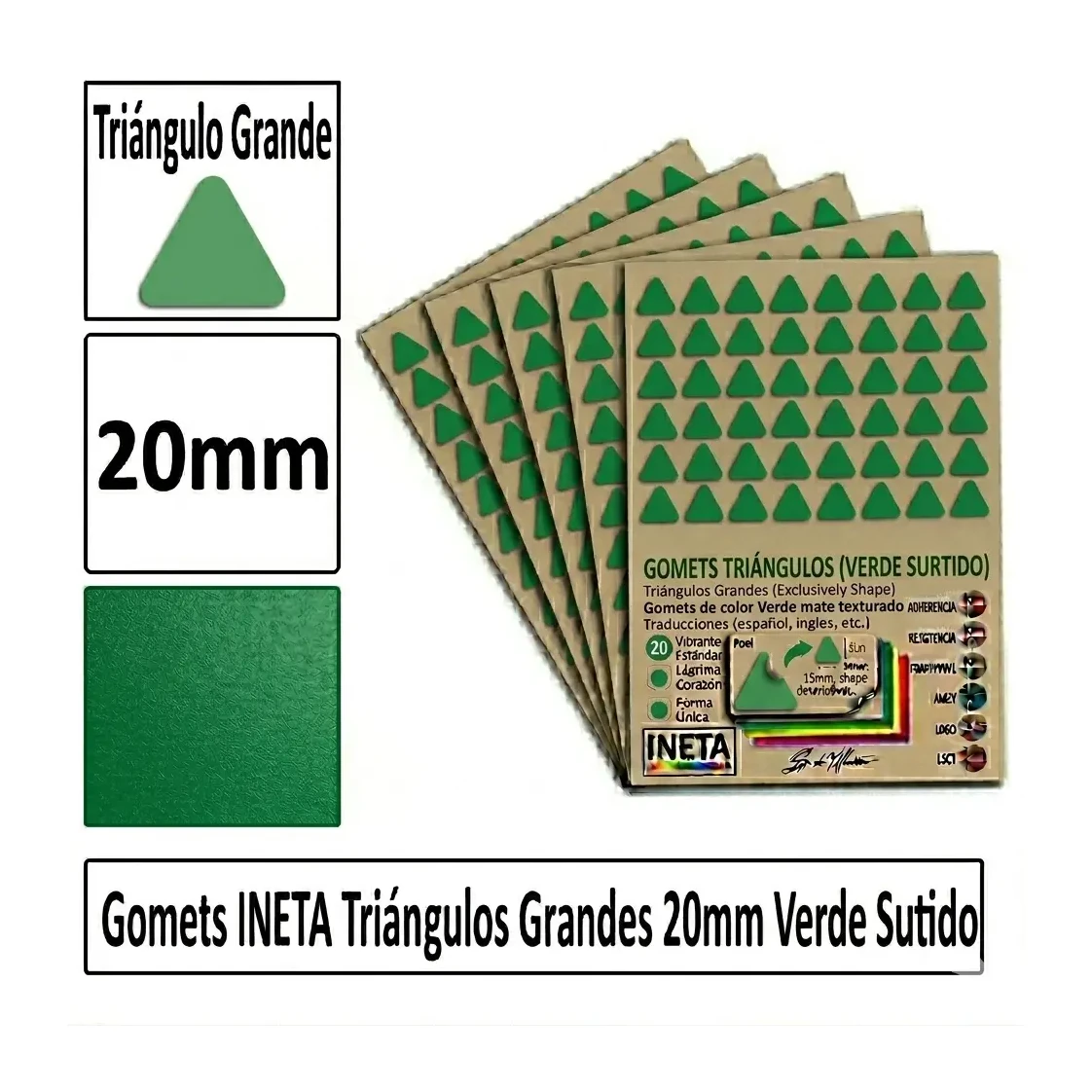 [826053] GOMETS TRIANGULO GRANDE Ø 20 MM VERDE