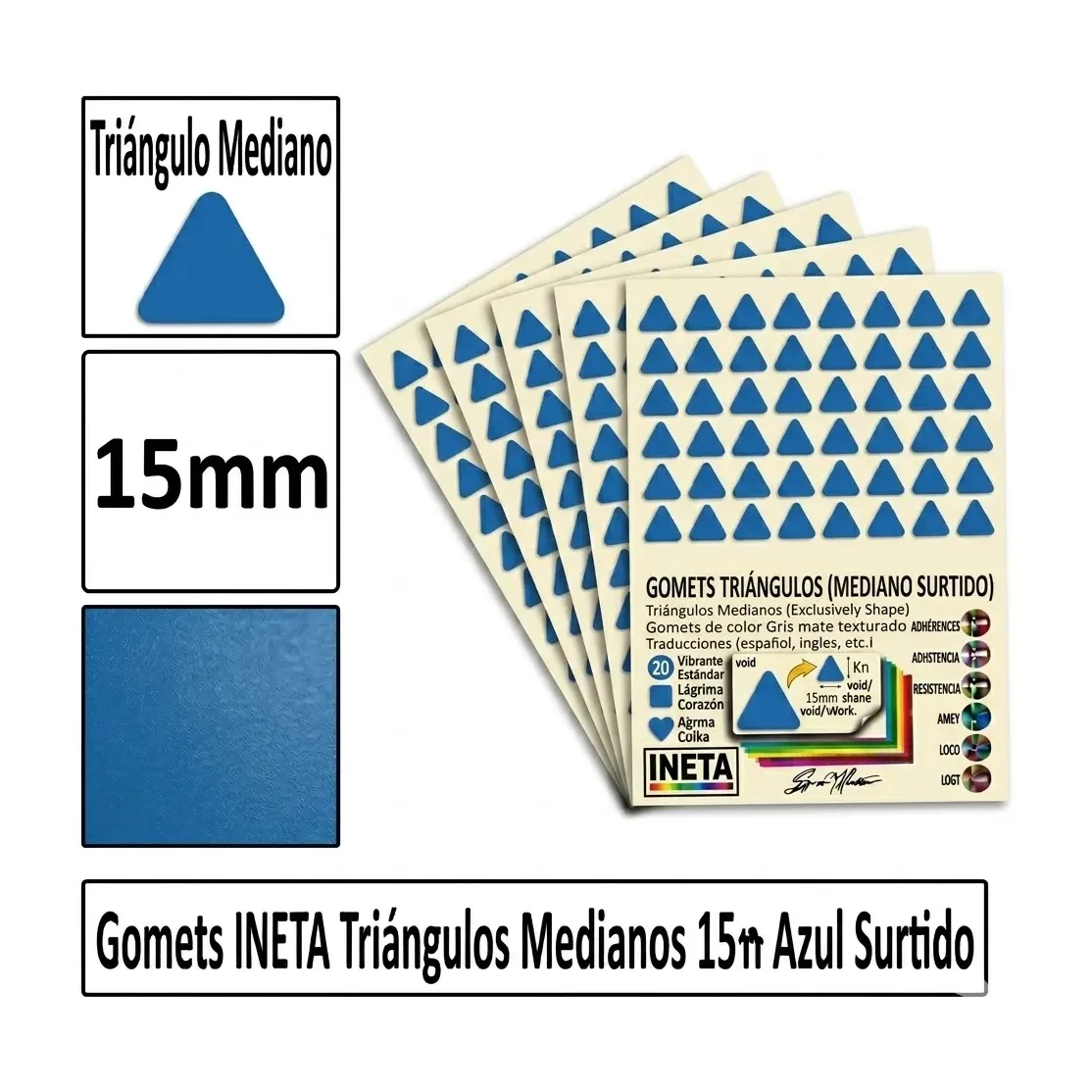 [826054] GOMETS TRIANGULO MEDIANO Ø 15 MM AZUL