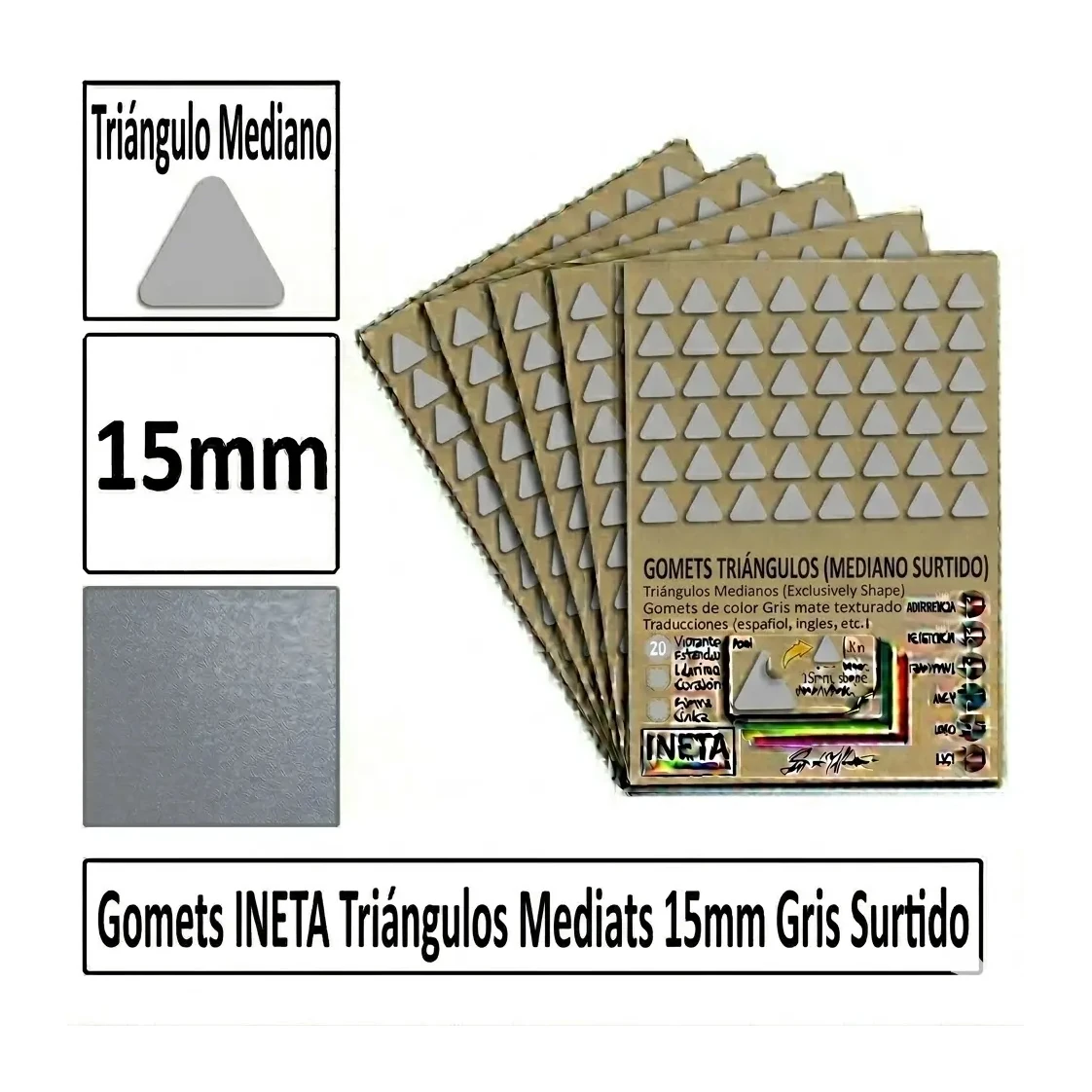[826055] GOMETS TRIANGULO MEDIANO Ø 15 MM GRIS