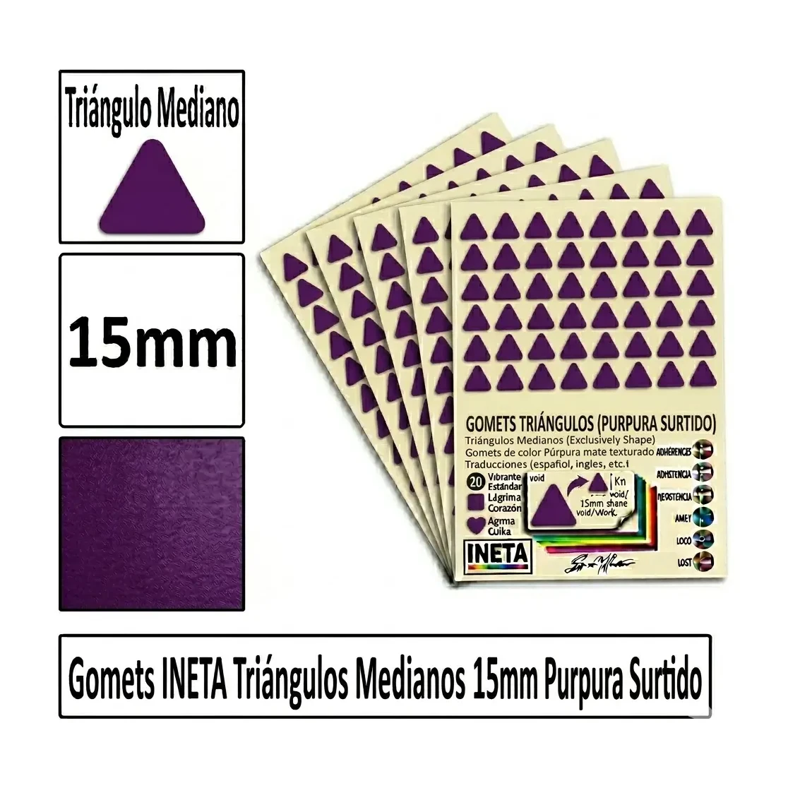 [826059] GOMETS TRIANGULO MEDIANO Ø 15 MM PURPURA