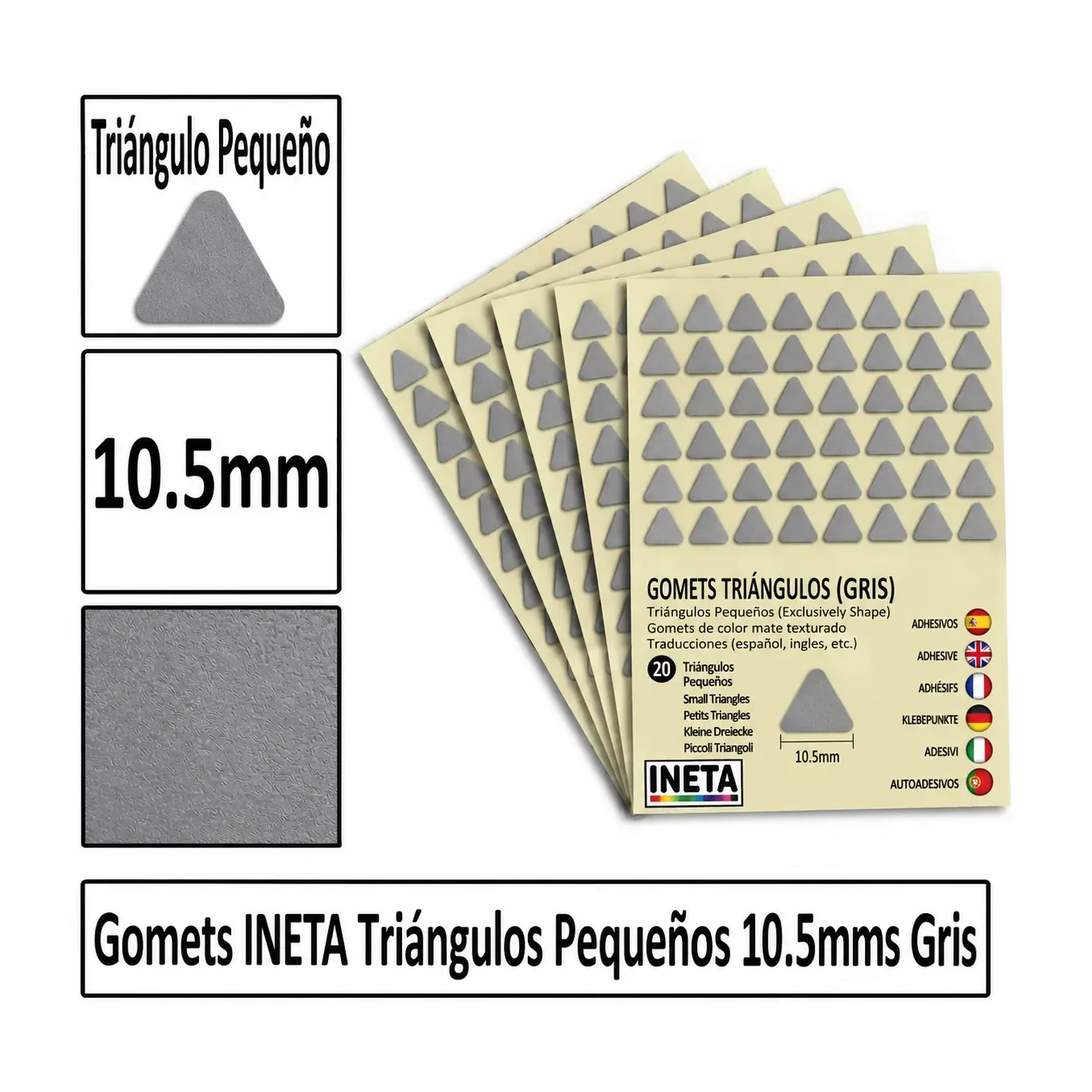 [826064] GOMETS TRIANGULO PEQUEÑO Ø 10,5 MM GRIS