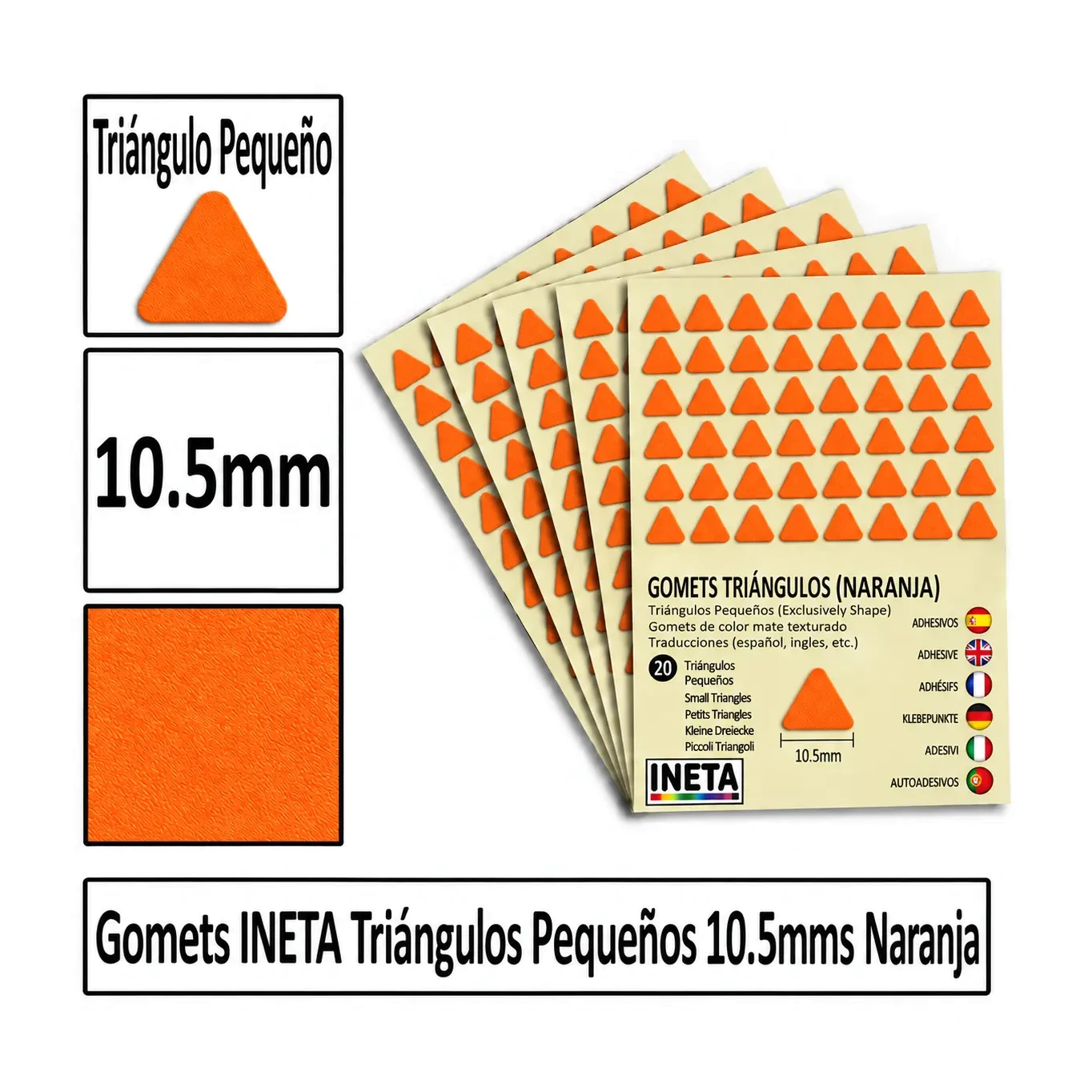 [826066] GOMETS TRIANGULO PEQUEÑO Ø 10,5 MM NARANJA