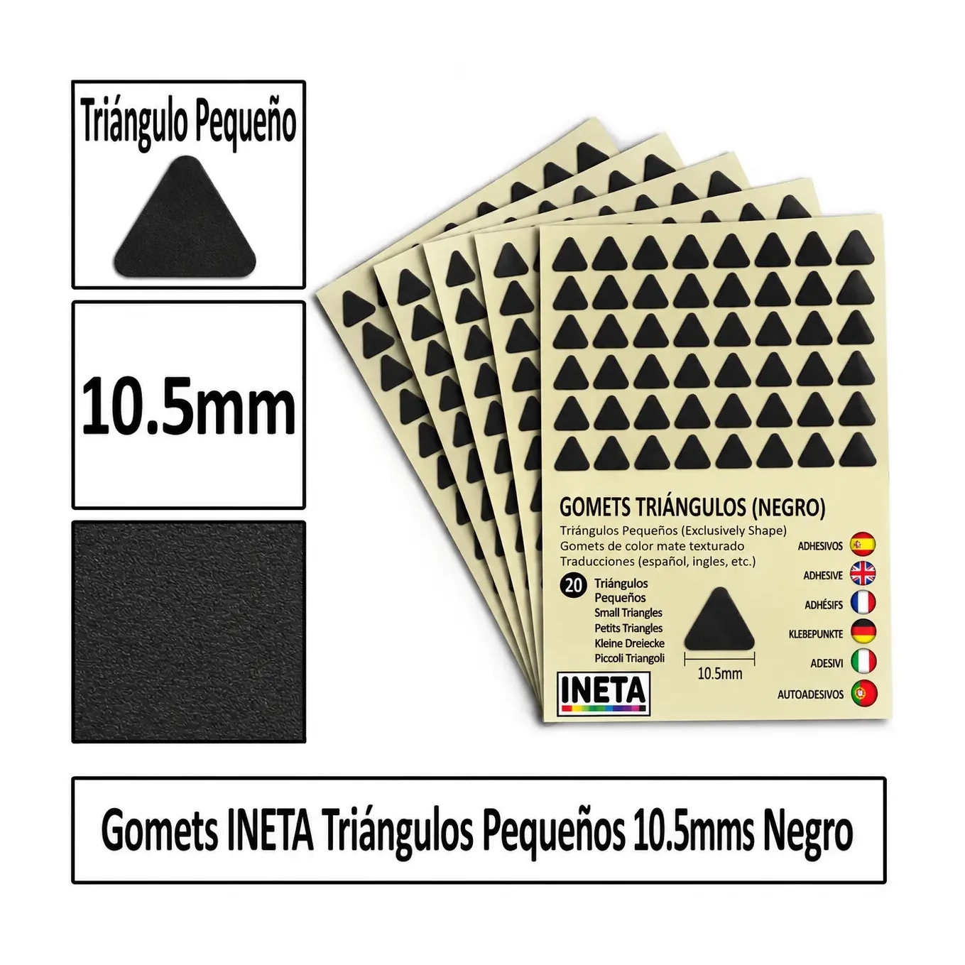 [826067] GOMETS TRIANGULO PEQUEÑO Ø 10,5 MM NEGRO