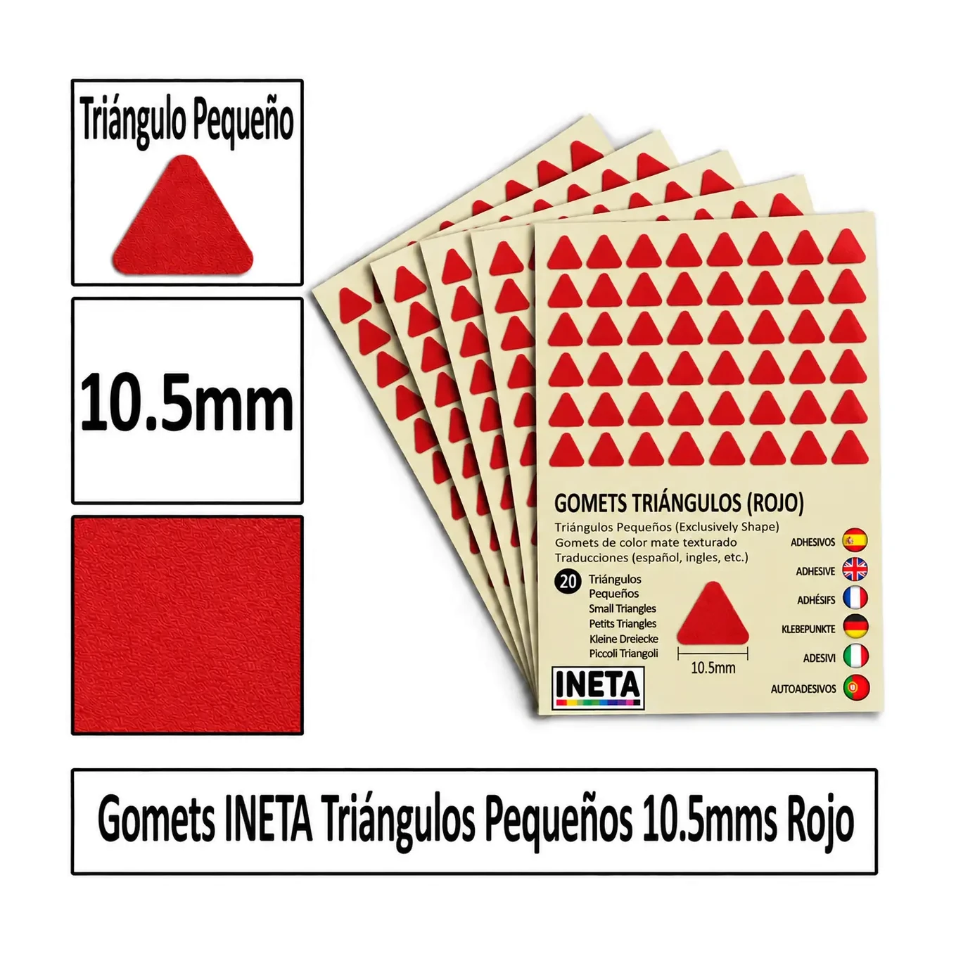 [826069] GOMETS TRIANGULO PEQUEÑO Ø 10,5 MM ROJO