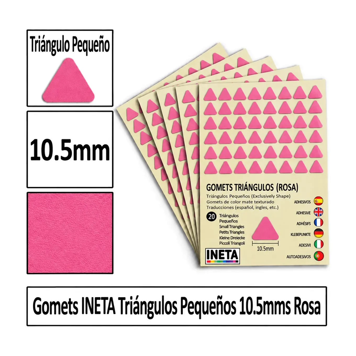 [826070] GOMETS TRIANGULO PEQUEÑO Ø 10,5 MM ROSA
