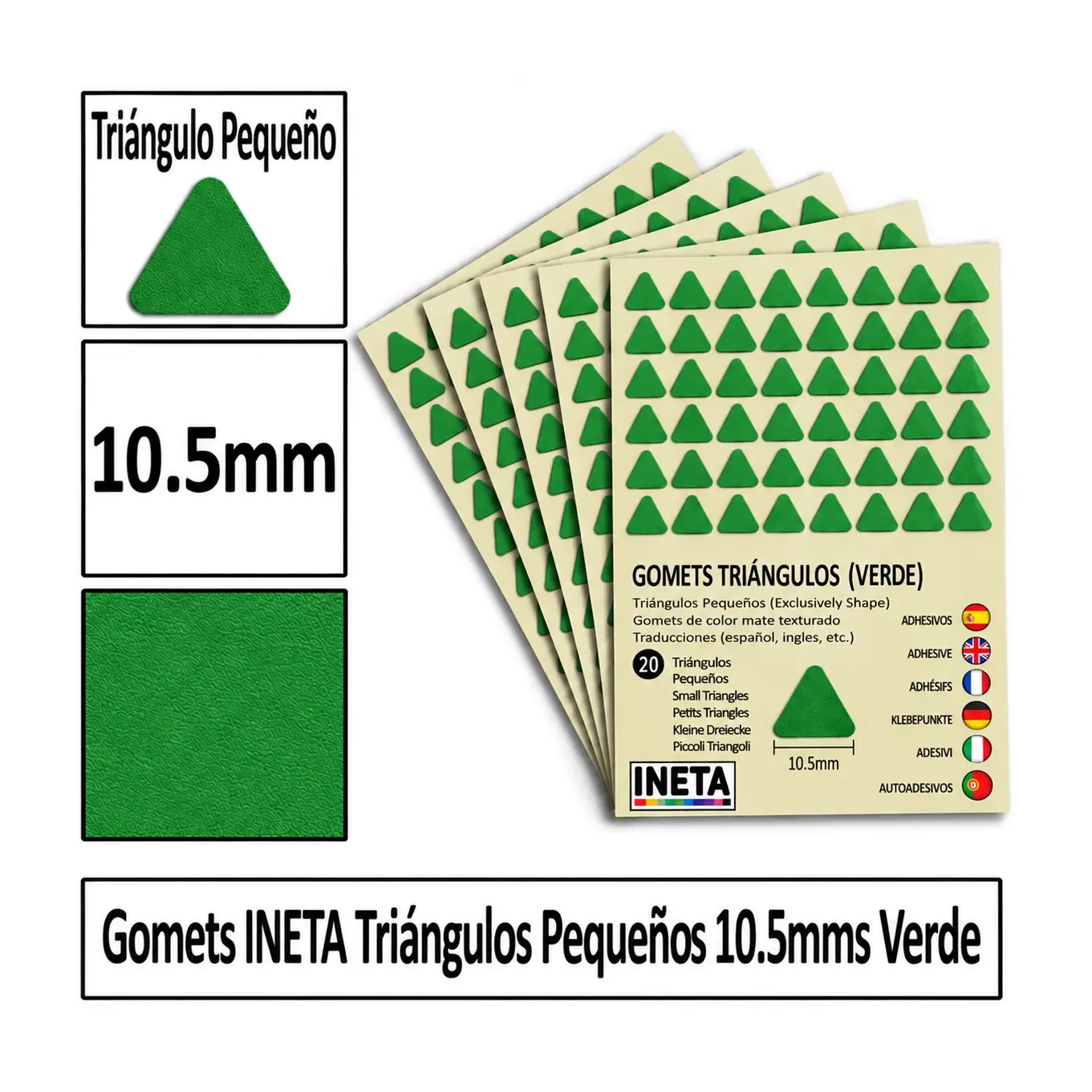 [826071] GOMETS TRIANGULO PEQUEÑO Ø 10,5 MM VERDE