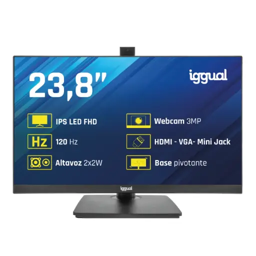 [826102] MONITOR IGGUAL 23,8" IPS FHD 100 HZ CON WEBCAM – ML24WC