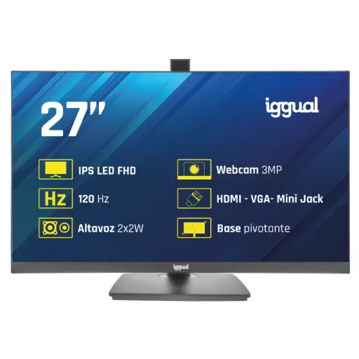 [826104] MONITOR IGGUAL 27" IPS FHD 100 HZ CON WEBCAM – ML27WC