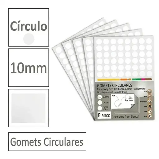 [828979] GOMETS CIRCULO PEQUEÑO Ø 10,5 MM BLANCO