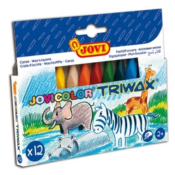 CERAS PLÁSTICAS TRIWAX EASY GRIP 12 COLORES TRIANGULARES 
