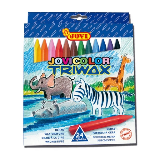 [649780] CERAS PLÁSTICAS TRIWAX EASY GRIP 24 COLORES TRIANGULARES 