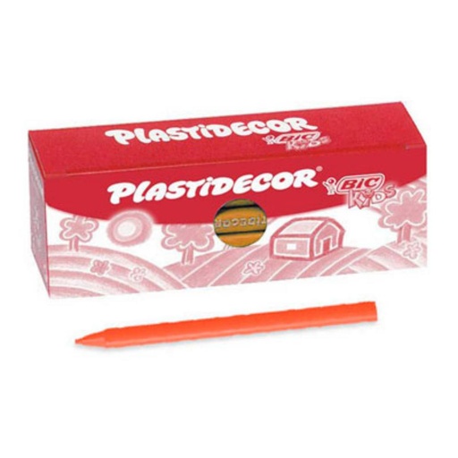 [649813] CERAS PLÁSTICAS BIC PLASTIDECOR KIDS NARANJA CAJA 25