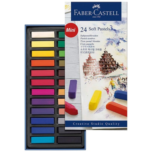 [619830] PASTEL EN BARRA FABER-CASTELL ESTUCHE 24 COLORES SURTIDOS