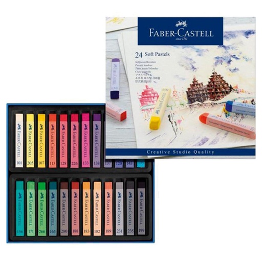 [619832] TIZA PASTEL FABER-CASTELL ESTUCHE 24 COLORES SURTIDOS