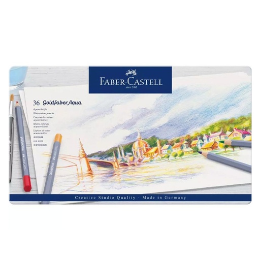 [081618] ESTUCHE METÁLICO FABER-CASTELL GOLDFABER 36 ECOLÁPICES ACUARELABLES