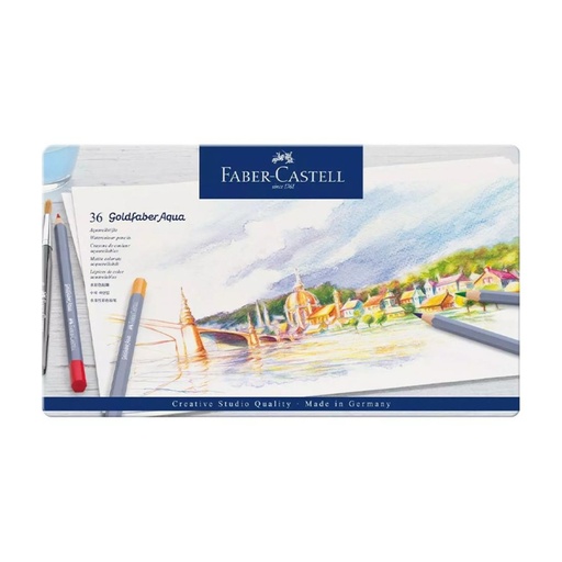 [081618] ESTUCHE METÁLICO FABER-CASTELL GOLDFABER 36 ECOLÁPICES ACUARELABLES