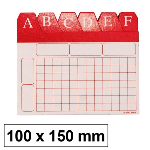 [209481] ÍNDICE ALFABÉTICO PARA FICHEROS 100 x 150 MM Nº 3