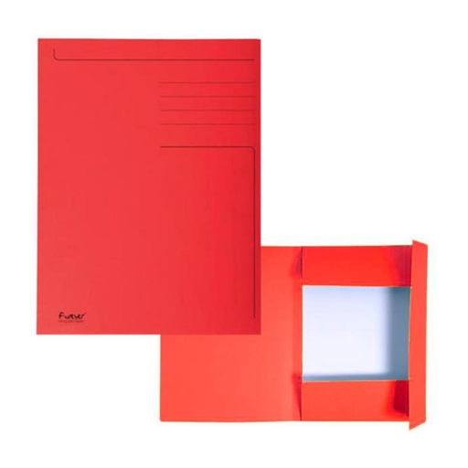[180815] SUBCARPETA FOREVER 3 SOLAPAS CARTON RECICLADO 280GR A4 ROJO