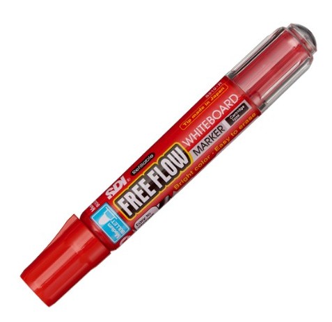 [825473] ROTULADOR FREE FLOW ROJO RECARGABLE PARA PIZARRA BLANCA